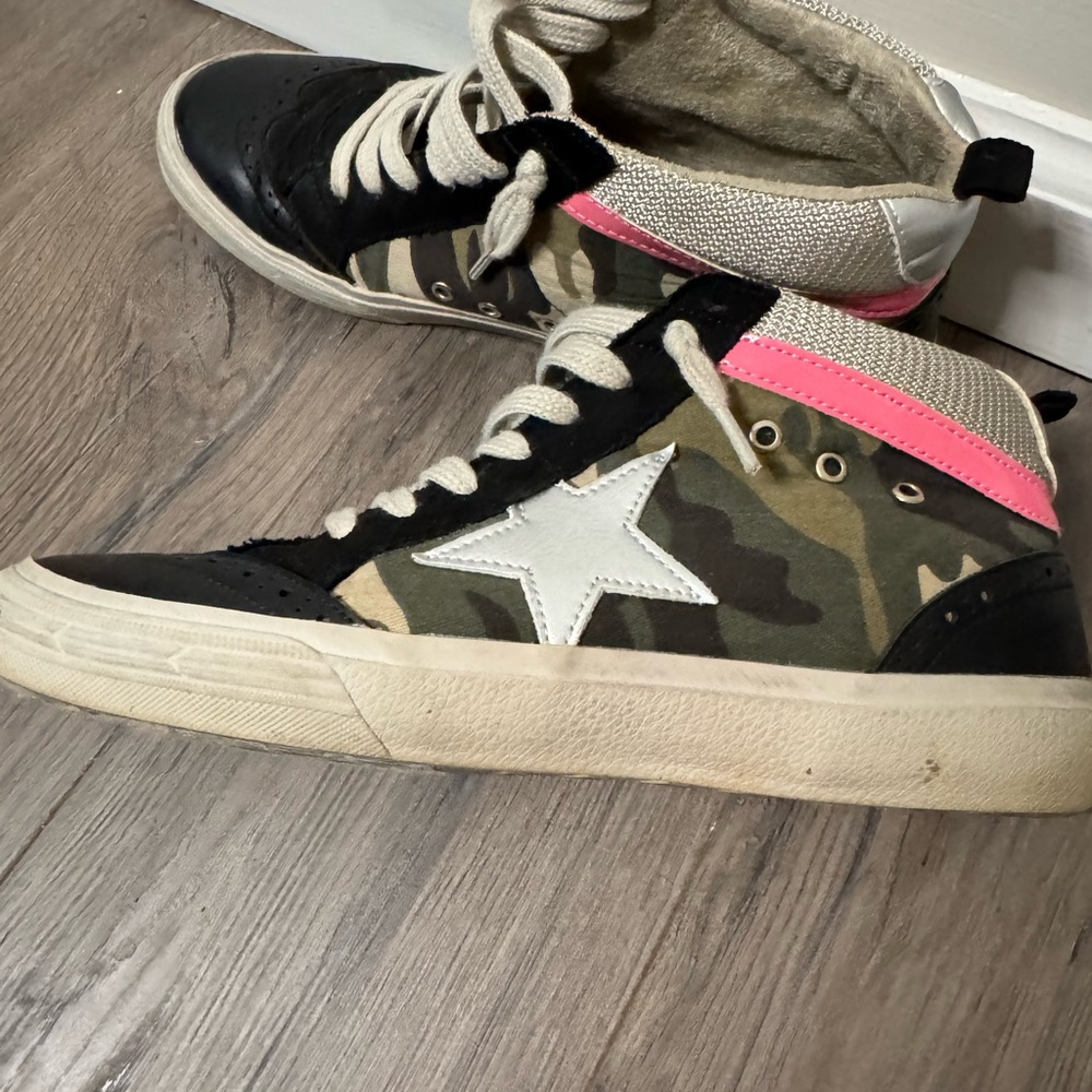 ShuShop Camouflage and Pink High-Top Sneakers